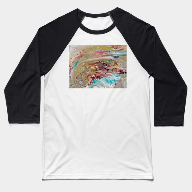 Abstract seascape Baseball T-Shirt by Annabellepaints